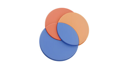Illustrative Venn Diagram with Three Overlapping Circles in Different Colors