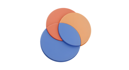 Illustrative Venn Diagram with Three Overlapping Circles in Different Colors