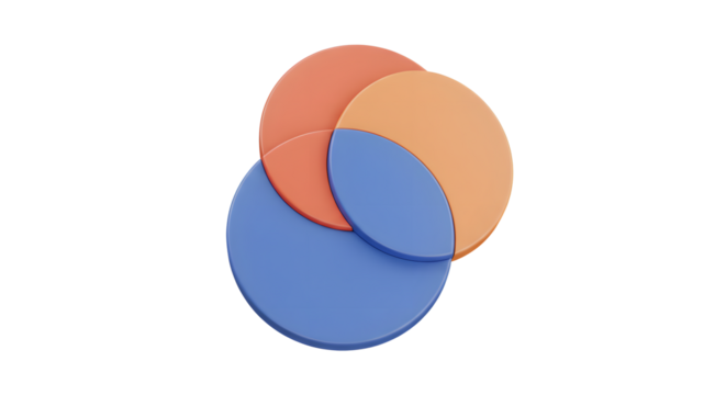 Illustrative Venn Diagram with Three Overlapping Circles in Different Colors