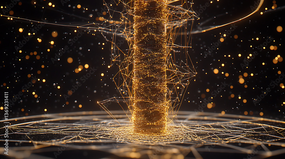 Poster dynamic data visualization event digital space 3d animation futuristic environment abstract viewpoin