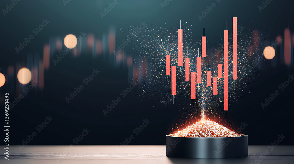 Aufkleber analyzing financial trends stock market data visualization digital workspace graphical insights mode