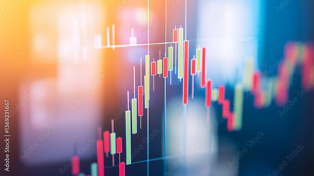 Poster analyzing financial trends stock market data visualization digital environment macro perspective inv