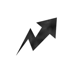 Zigzag Growth Arrow – Black Watercolor Style