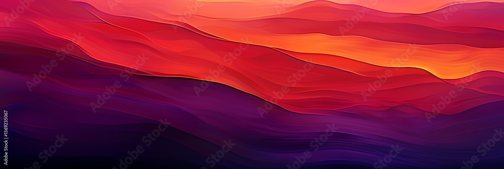 Poster abstract background with smooth, flowing layers resembling rolling hills or waves in a warm gradient