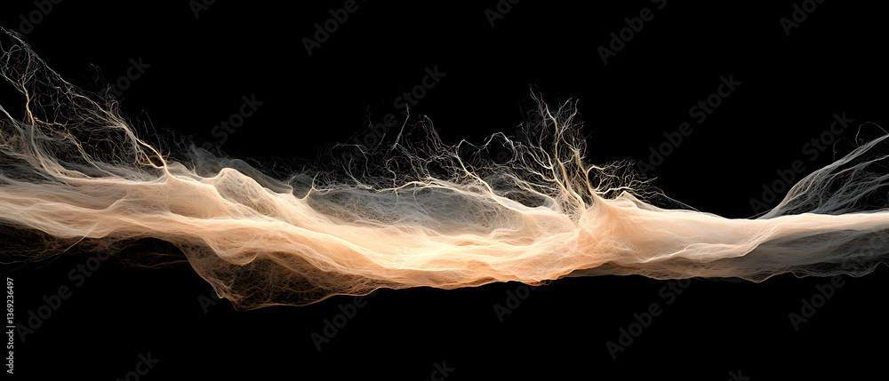 Poster dynamic flow of ethereal light abstract art digital creation minimalist style conceptual visualizati