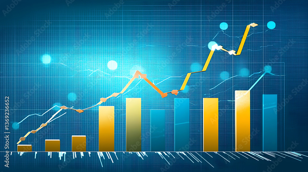 Poster data visualization trend analysis business reports statistics growth digital environment graphs and 