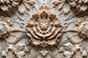 Elegant Beige Marble Design with Intricate Detailing for Versatile Use