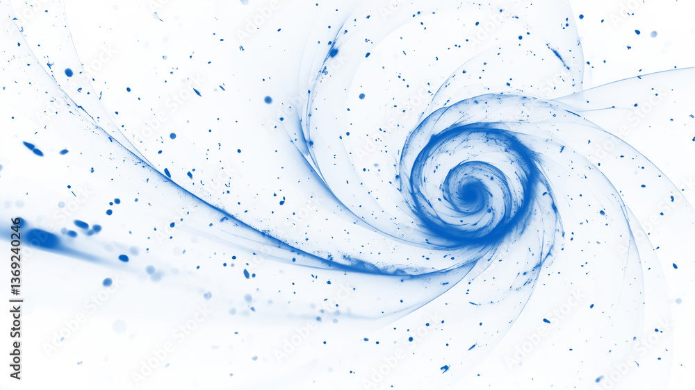 Poster blue abstract background with a swirling vortex of glowing particles. vibrant hues blend seamlessly,