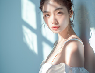 アジア人女性のポートレート（スキンケア・エステサロン）