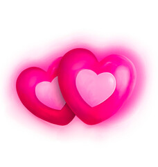 3D Glowing Gradient Heart with Clay Effect for Valentine’s Day and Romantic Decorations