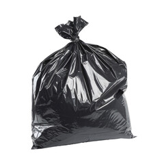 full black trash bag Isolated on Background