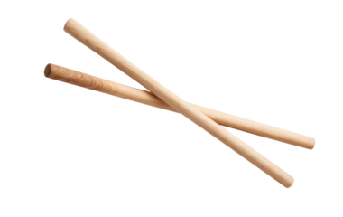 wooden dowel rods, isolated on white background