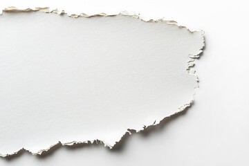 Torn edges of white paper for background texture. Blank space with rough ripped borders