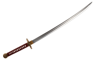 sharp katana sword isolated on white background.