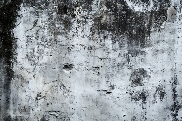 Fototapeta premium Old white concrete wall texture with grunge and cracks for background use. Surface detail