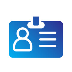 Obraz premium Employee ID card flat gradient icon
