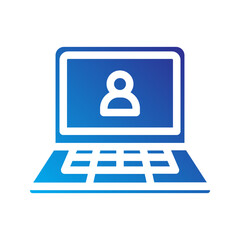 Laptop flat gradient icon