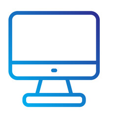 Computer line gradient icon