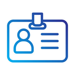 Employee ID card line gradient icon