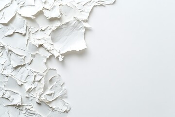 Abstract white paper collage texture background for creative projects and designs