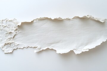 White torn paper texture background. Blank ripped paper with rough edges for message concept