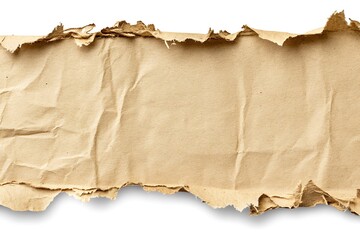 Torn kraft paper texture background for vintage designs and craft projects, crumpled and ripped