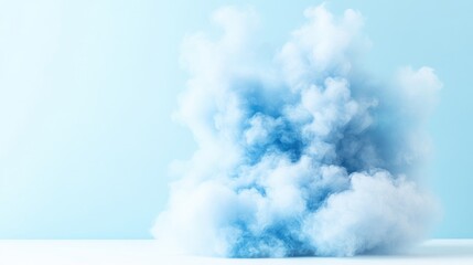Light blue cloud-like formation on a light blue background