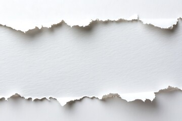 Torn white paper with rough edges and shadows creating a textured frame for design