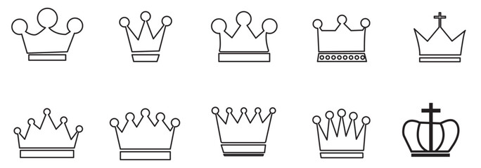 Crown icon set. crown vector icon