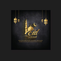  Eid Mubarak festival celebration Islamic background design