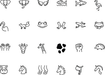 Naklejka premium Minimalist Animal Line Art Icons Set.