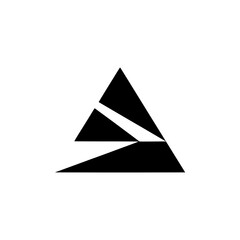 Fototapeta premium Geometric Abstract: Black Triangle Composition on White, Modern Design