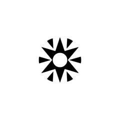Geometric Sunburst Logo on White Background: Minimalist Design