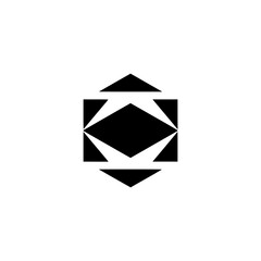 Abstract Geometric Icon: Black & White Logo Design