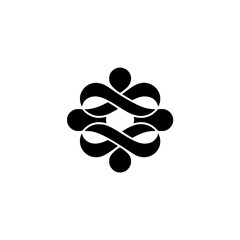Minimalist Black & White Intertwined Symbol