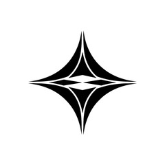 Fototapeta premium Geometric Black Diamond Shape on White Background, Minimalist Design