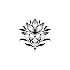 Elegant Black & White Floral Vector Design Element