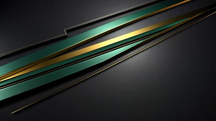 Abstract Metallic Design with Teal and Gold Stripes