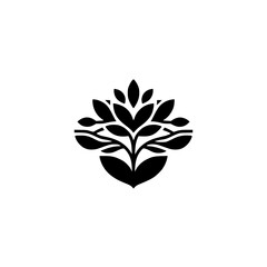 Minimalist Black Floral Logo Design for Brands, Calm, and Simple.