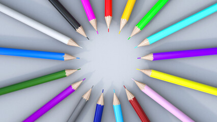 colored pencils isolated on white
