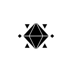 Fototapeta premium Geometric Abstract Logo: Diamond Shape with Triangles, Minimalism