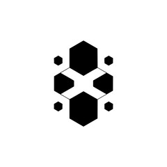 Fototapeta premium Abstract Geometric X Formation on White Background