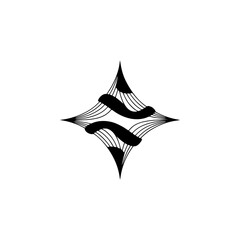 Abstract Starburst Design, Minimalist Black & White Illustration