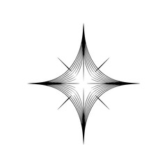 Abstract Geometric Starburst Icon, Modern Minimalist Design