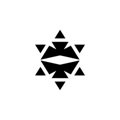 Fototapeta premium Geometric Star Logo in Black and White