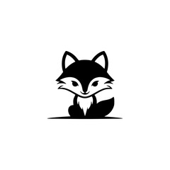 Playful Fox Logo: Modern Black & White Mascot Illustration