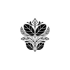 Elegant Black Floral Design on White Background