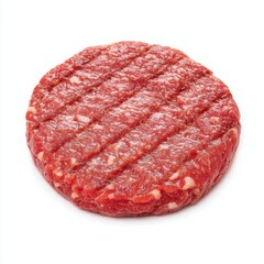 Obraz premium raw burger cutlet isolated on white background