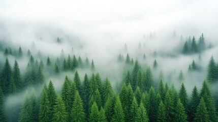 Fototapeta premium Misty mountain forest