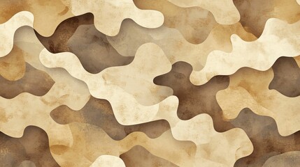 Abstract Beige and Brown Camouflage Pattern for Background Design